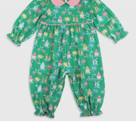 Girl's Mahjong Bubble Romper