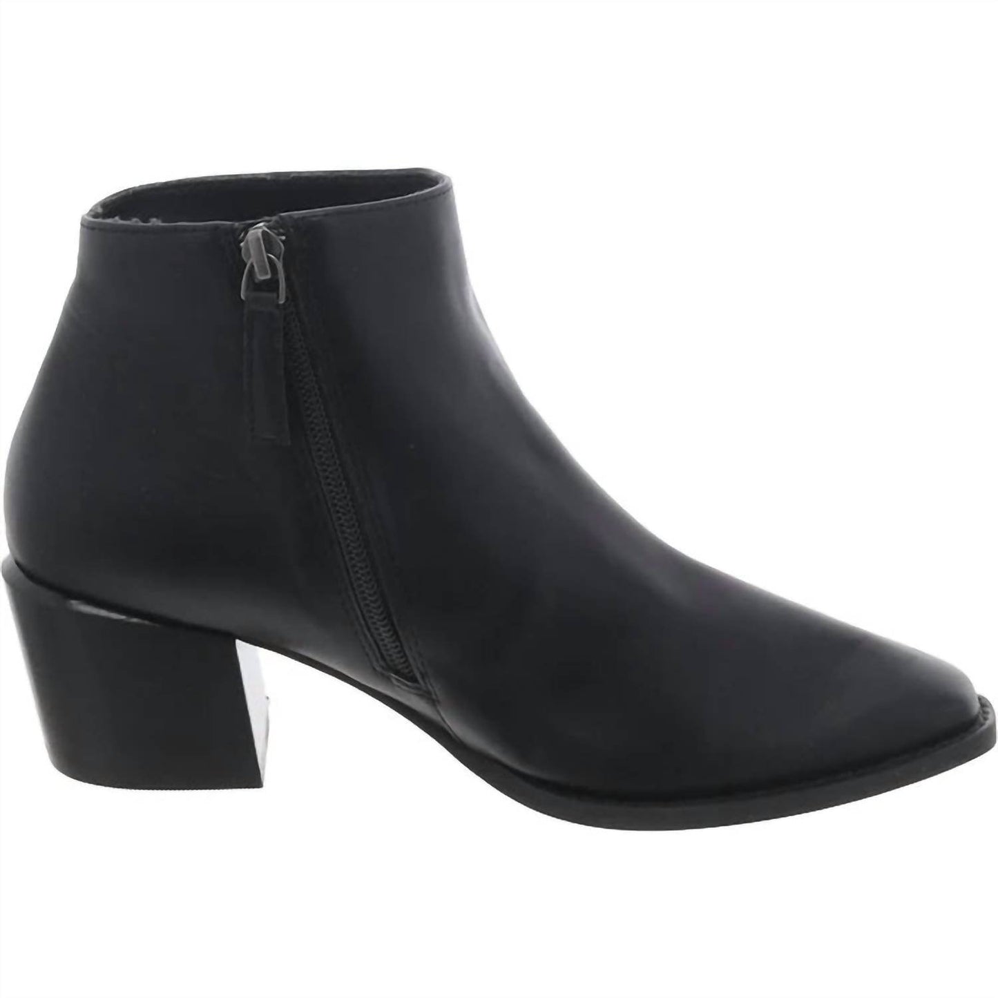 Linea Paolo - Women's Faux Leather Block Heel Ankle Boots - Rack Hunt -