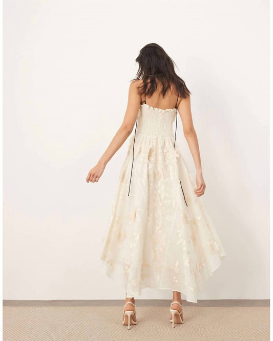 Mirrored Applique Floral Embroidered Cami Maxi Dress