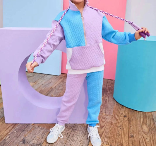 Bisby - Kid's Colorblock Quilted Trellis Pullover Sweater - Rack Hunt