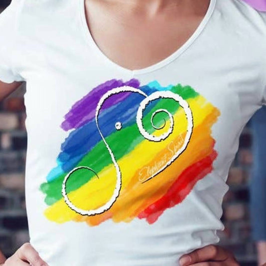 Rainbow Pride Elephant Spirit Performance Scoop Neck Tee