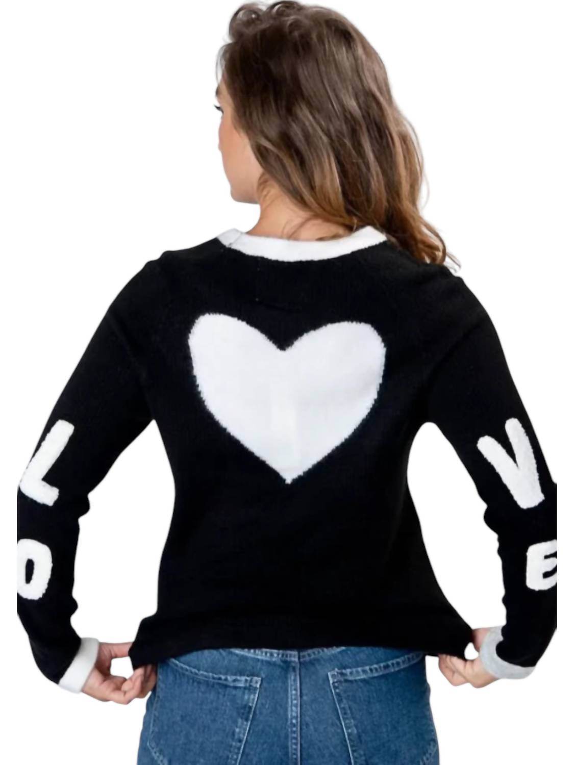 Just Madison - Madz Ringer Sweater with LOVE/Heart - Rack Hunt