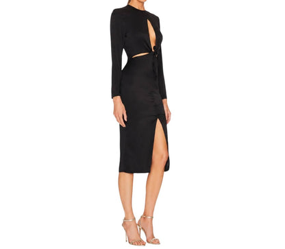 Rose Silk Midi Dress