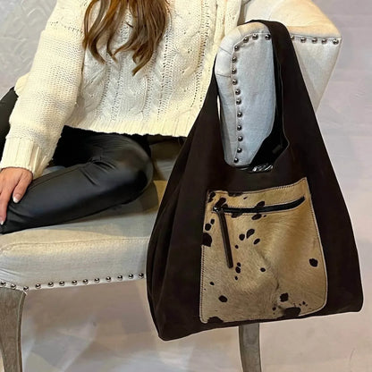 Reine Krief - Women's Nubuck Hobo Handbag - Rack Hunt