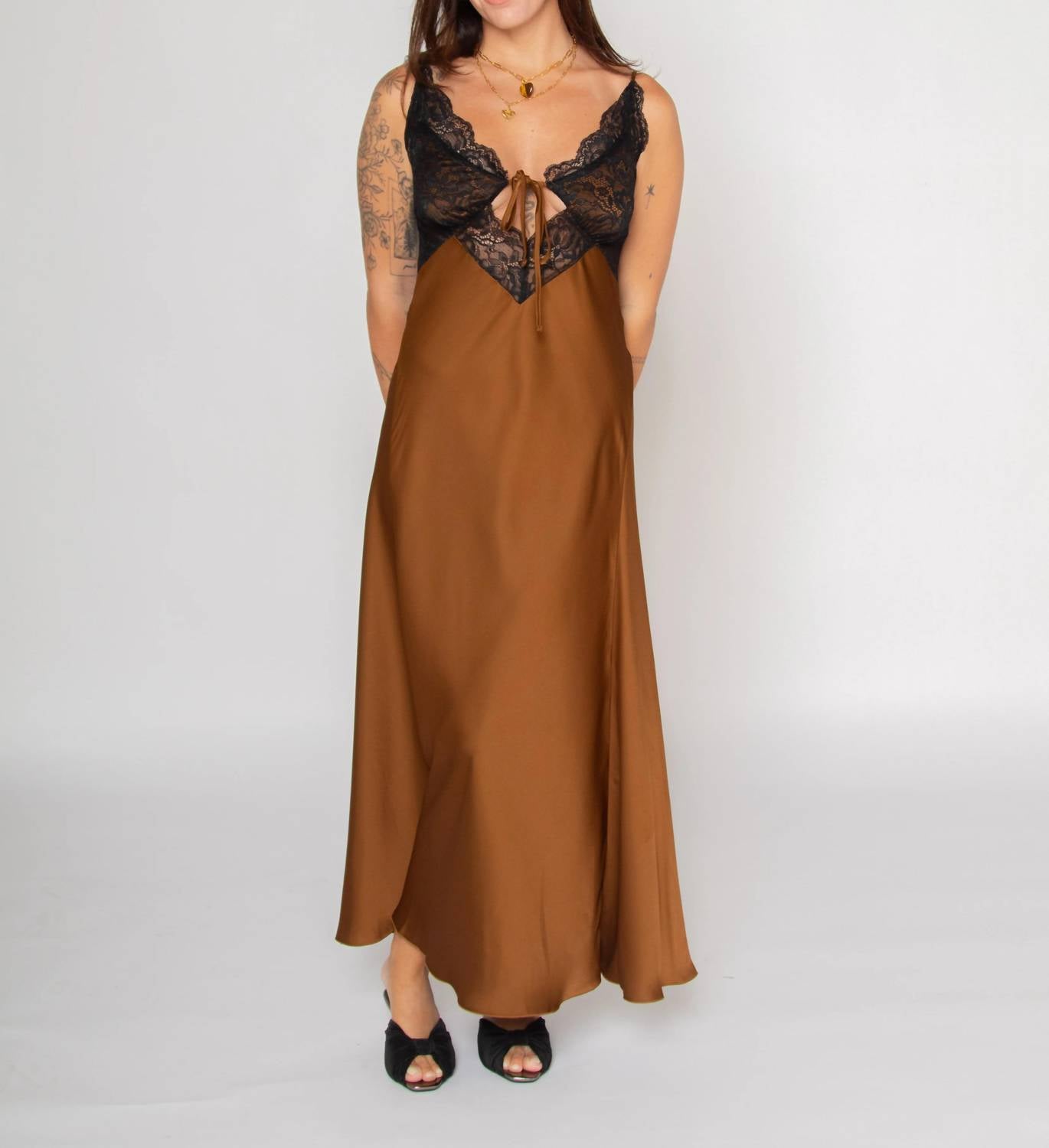 Lace Satin Slip Dress