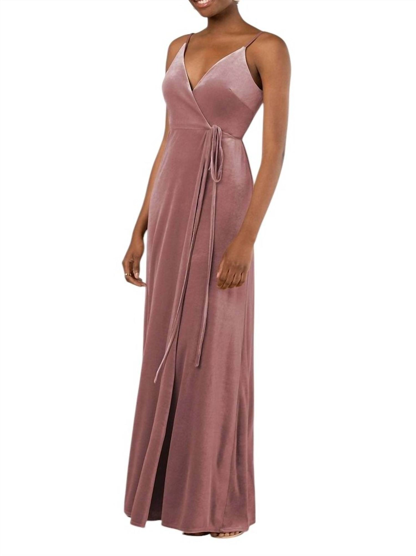 Sorella Vita - Romantic Velvet Floor-Length Bridesmaid Dress with Wrap Detail - Rack Hunt