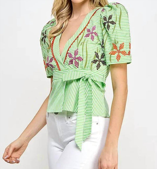 Rubienn - Floral Embroidery Top - Rack Hunt -