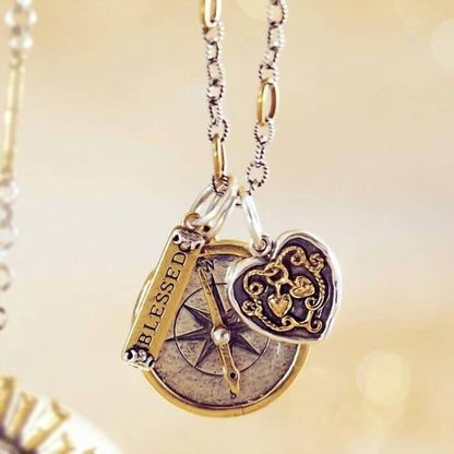 Women's Twisted Link With Brass Rings Chain