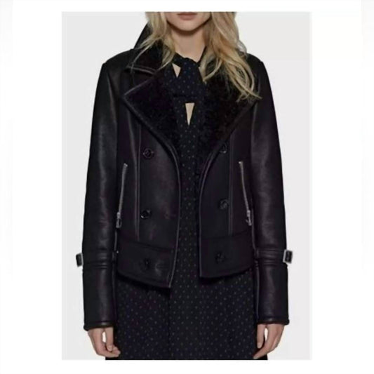 Avec Les Filles - Vegan Leather Moto Shearling Jacket - Rack Hunt -