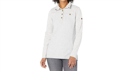 Quilted Sweatshirt Mock Neck Tunic