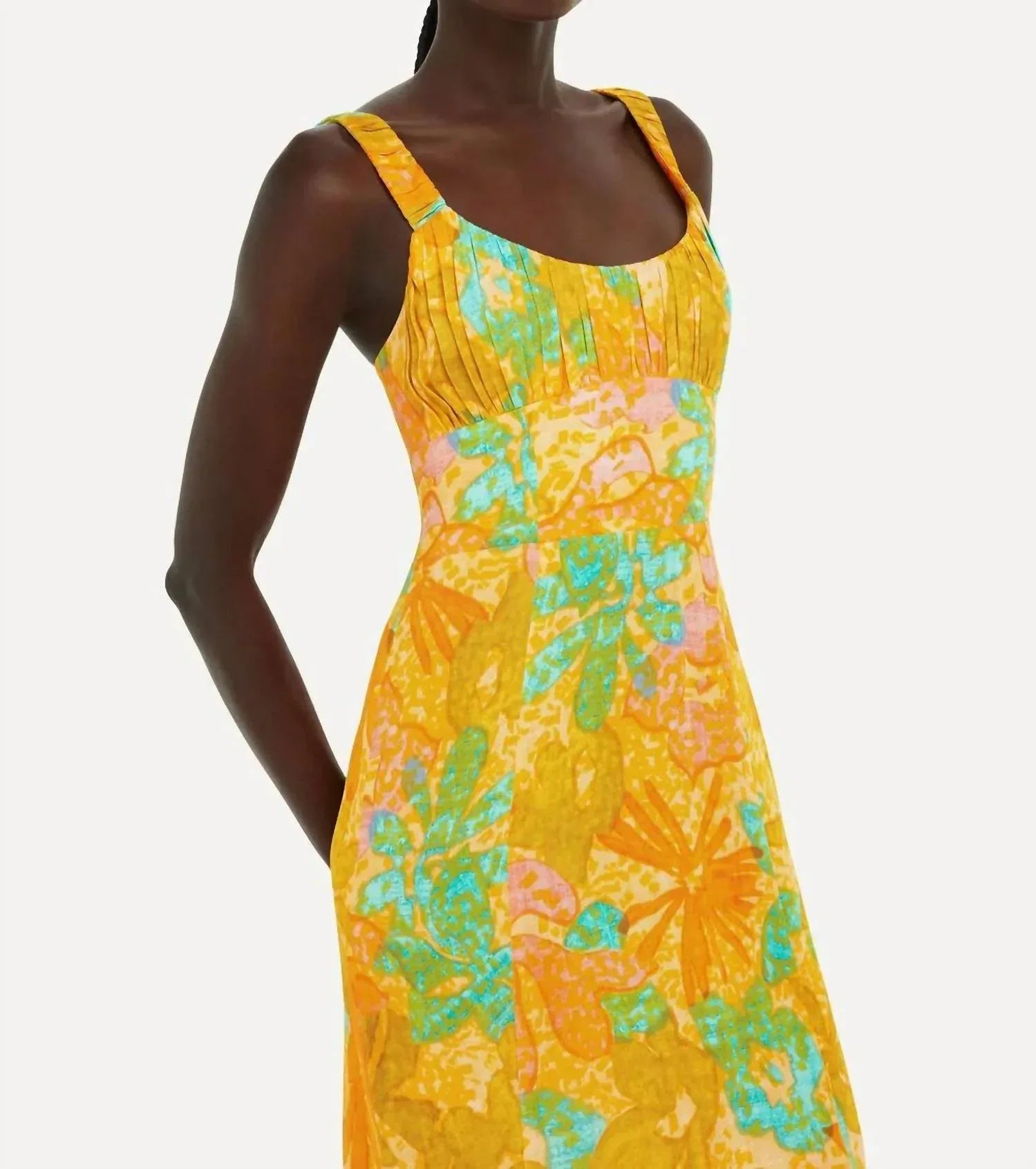 Whistles - Palm Floral Carmel Midi Dress - Rack Hunt