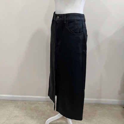 Stetten Coated Denim Midi Skirt