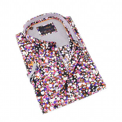 Eight X Men's Button Up Sparks Short Sleeve Shirt in Multi Color - view 2