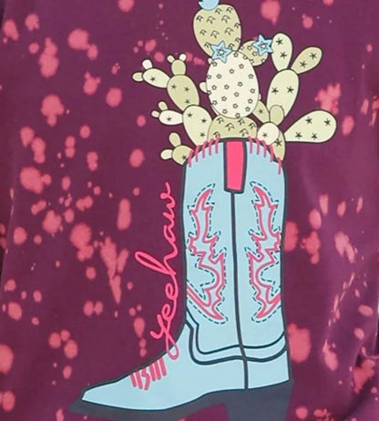 Tie Dye Boot Cactus Tee