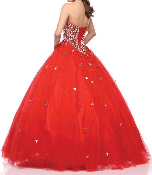 Beaded Mirror-work Bodice Ball Gown