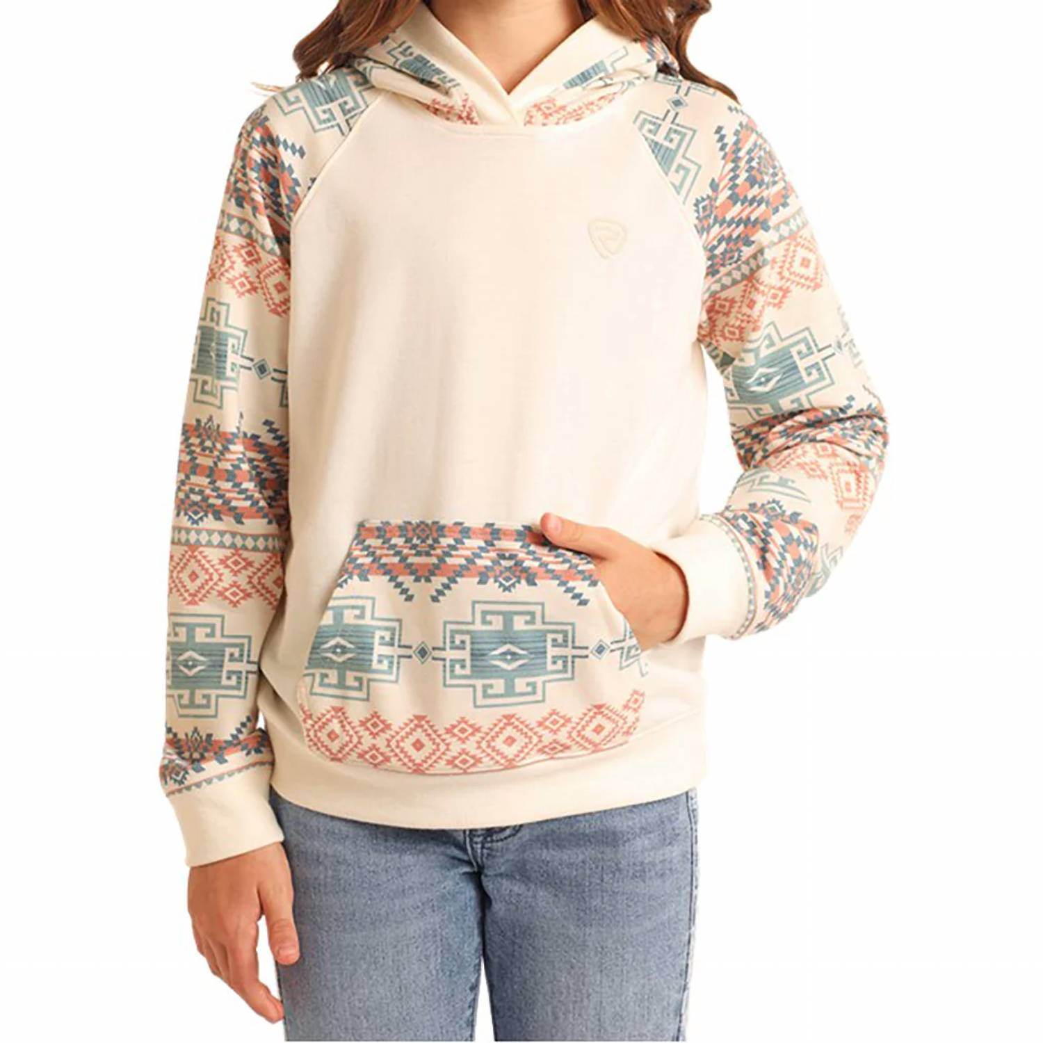 Rock & Roll Cowgirl - Girls Contrast Sleeve Hoodie - Rack Hunt