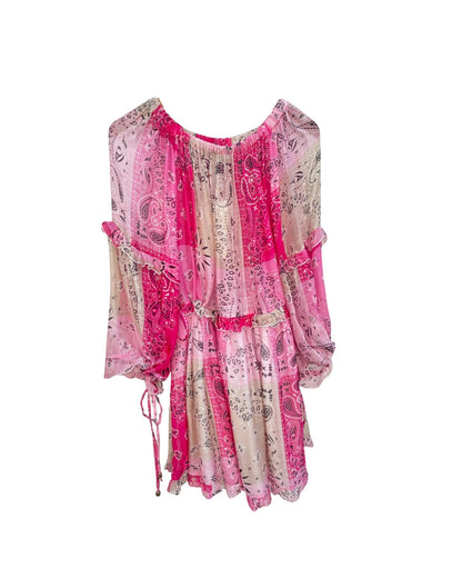 Off The Shoulder Bandana Print Mini Dress