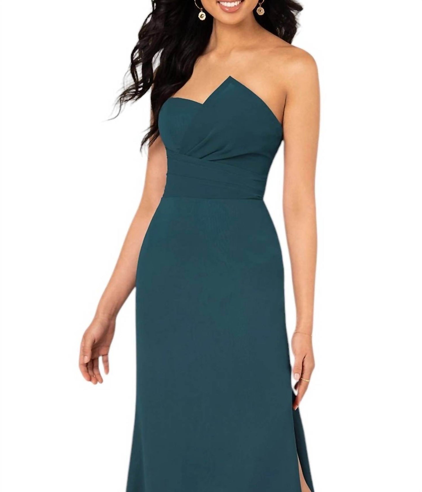 Sorella Vita - Strapless Chiffon Bridesmaid Dress with Notched Neckline - Rack Hunt -