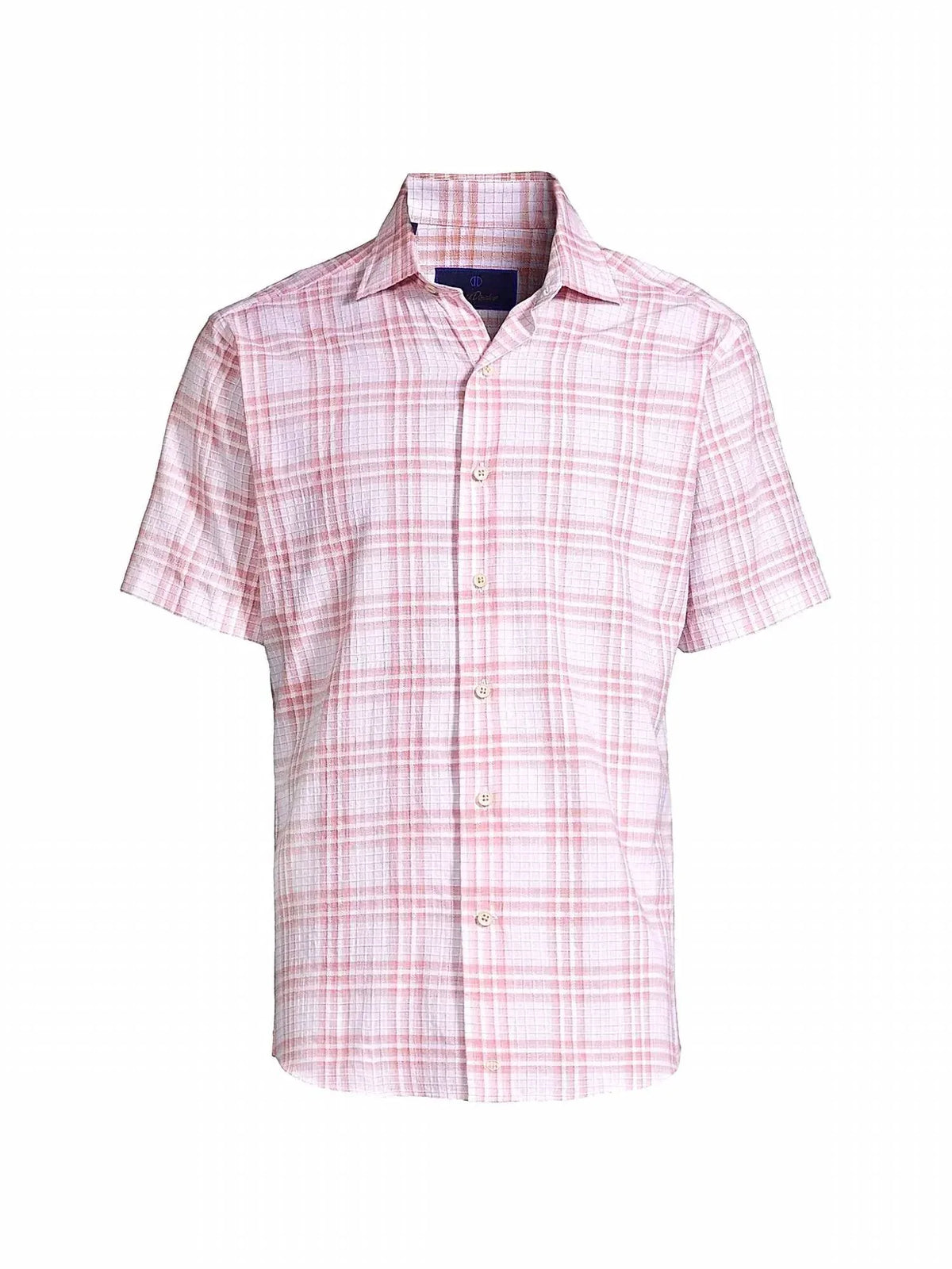 David Donahue - Men's Berry Textured Plaid Short Sleeve Shirt - Rack Hunt