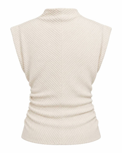 Funnel Neck Side Ruched Top