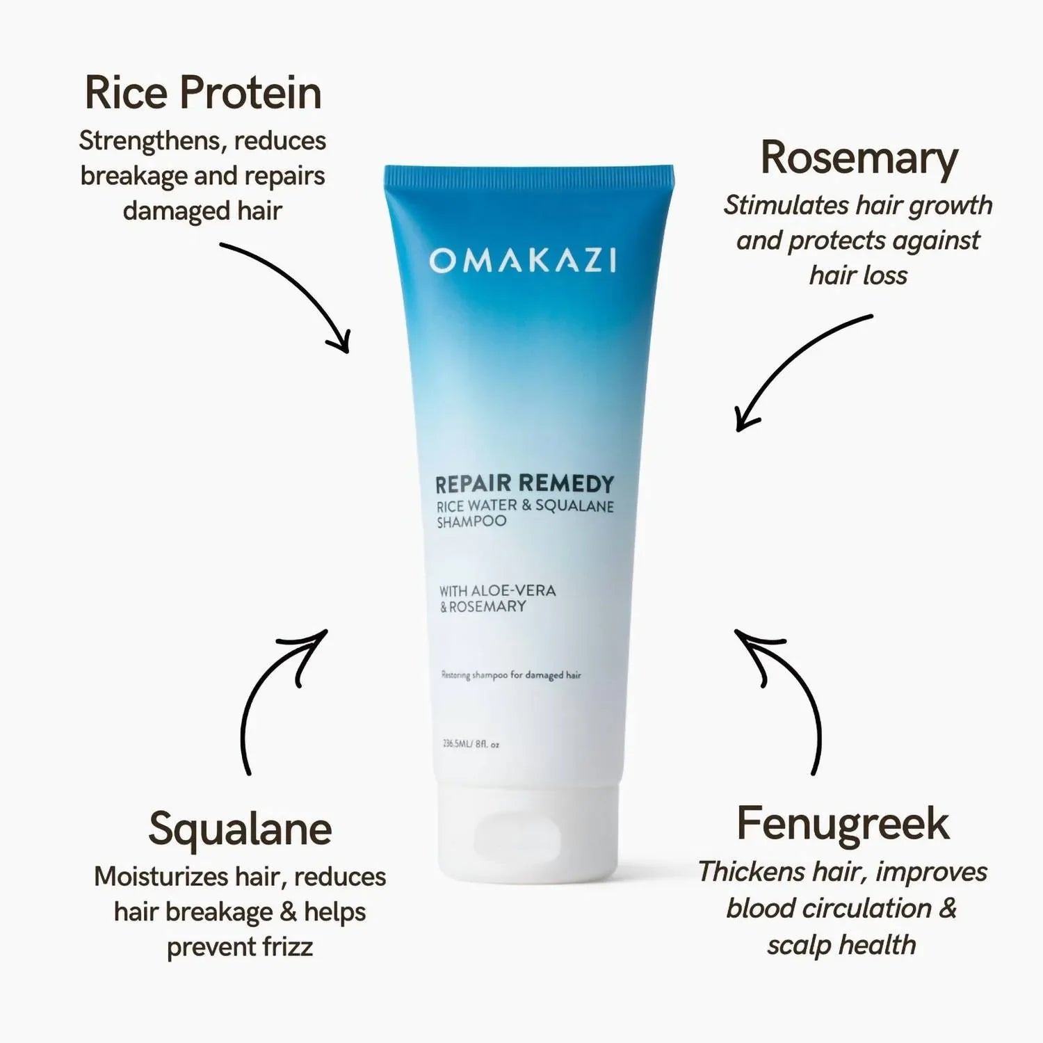 Omakazi Beauty - Repair Remedy Rice Water & Squalane Shampoo - alternate view - Rack Hunt