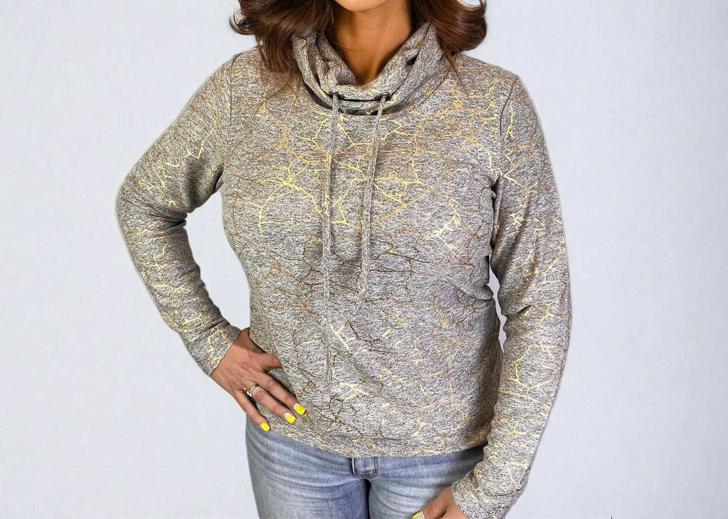Platinum Cowl Neck Sweatshirt