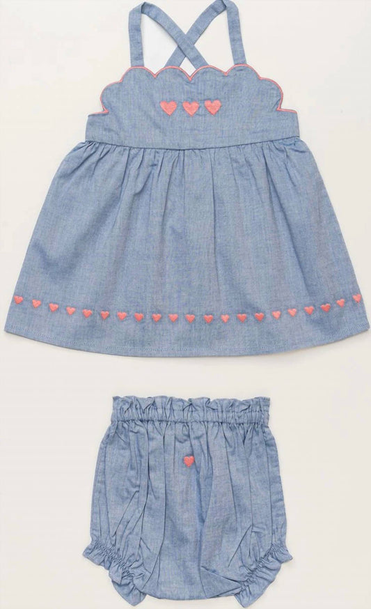 Girl's Alice Dress With Bloomers Set