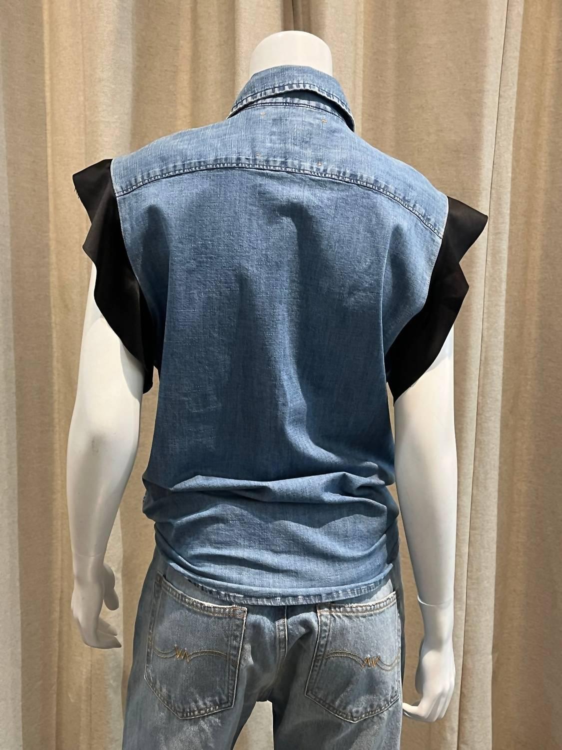 Aquarius Cocktail - Women's Hank Vintage Western Shirt With Ruffles - side view - Rack Hunt
