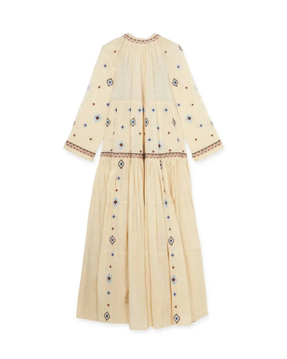 Fortela - Wide Caftan With Embroidered Bib - Rack Hunt