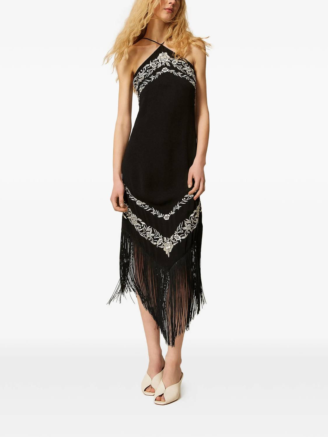 Flower Embroidered Midi Dress