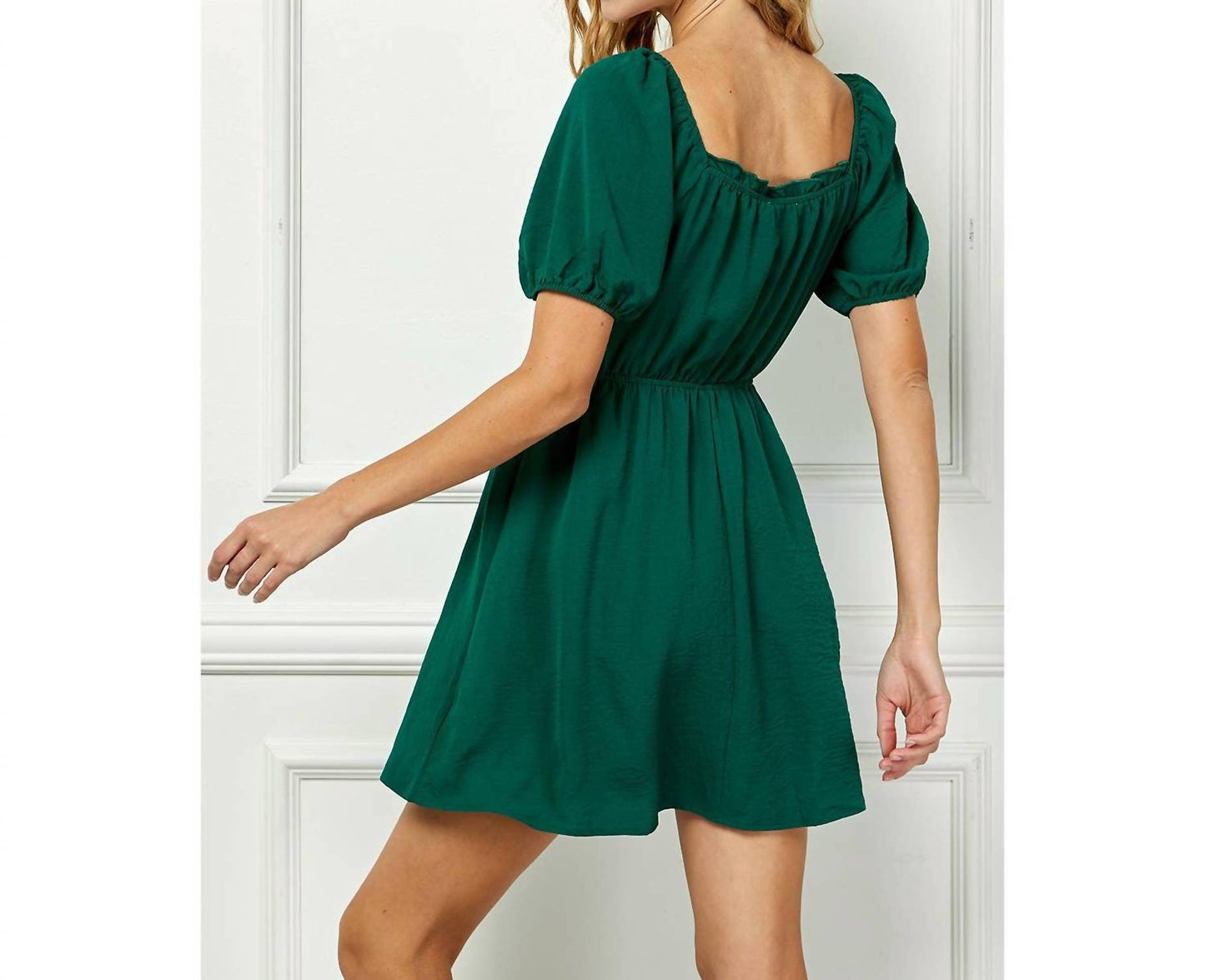 Puff Sleeve With Juliette Waist Tiered Dress