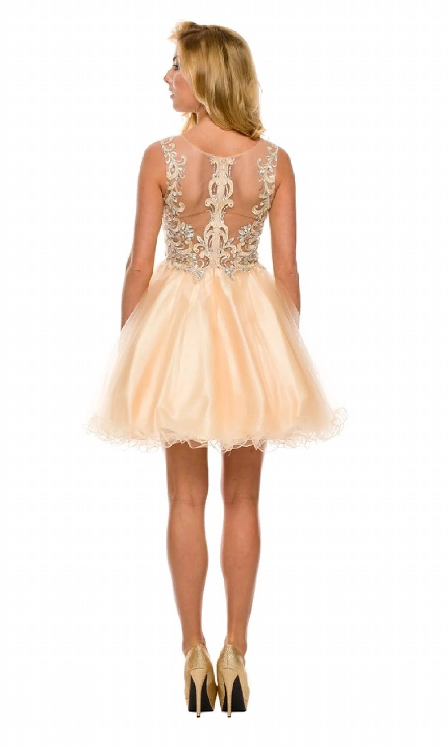 A Line With Tulle Skirt Prom Dress