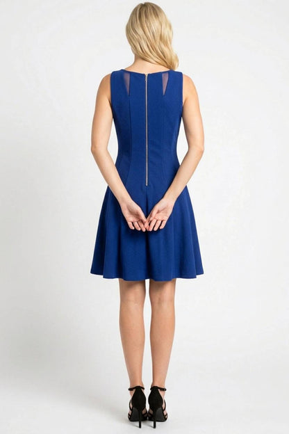 Illusion Mesh Fit And Flare Party Dress