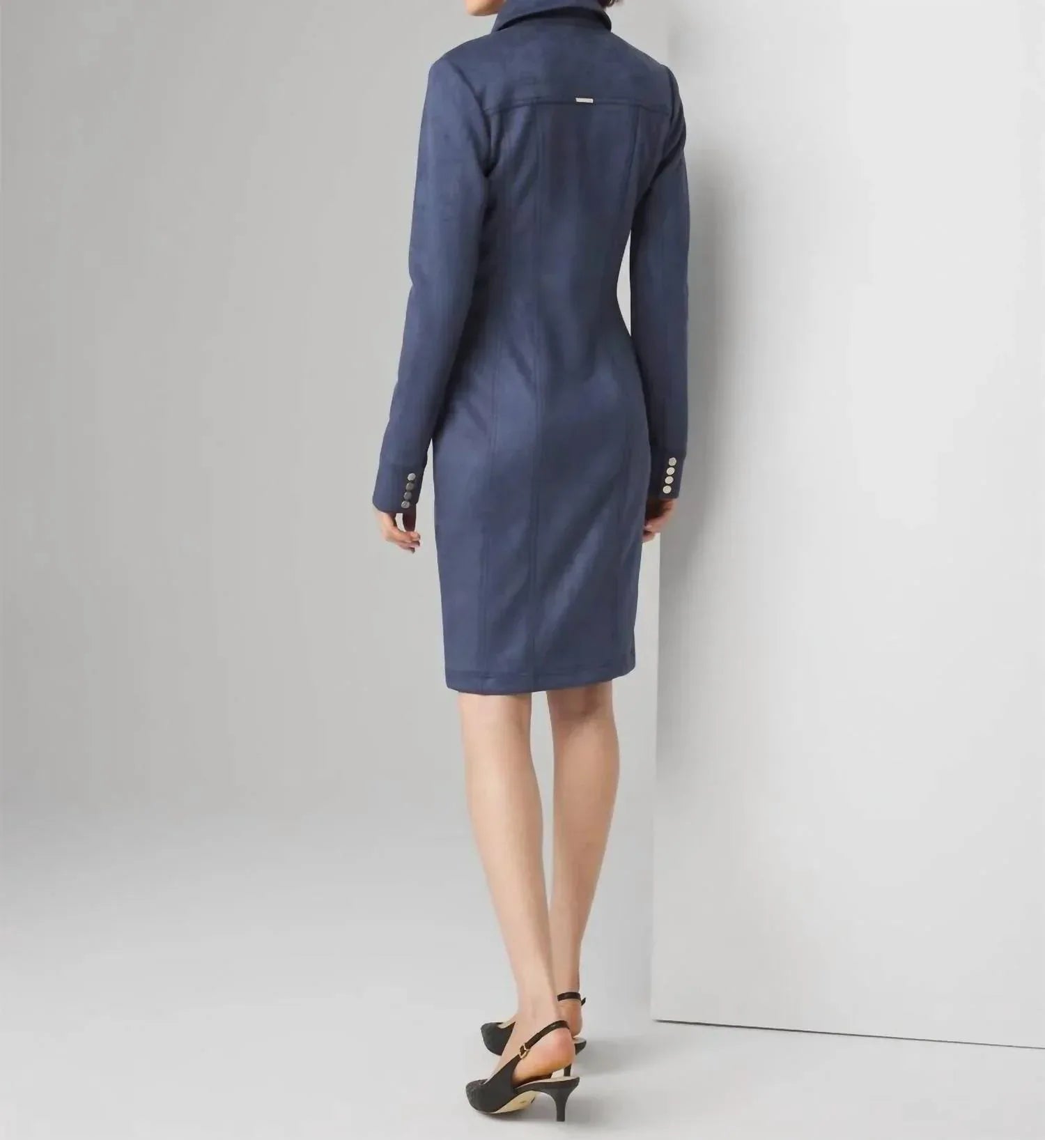 White House Black Market - Long Sleeve Faux Suede Shacket Dress - Rack Hunt