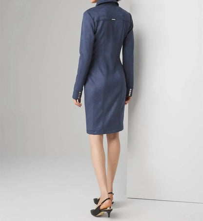 White House Black Market - Long Sleeve Faux Suede Shacket Dress - Rack Hunt