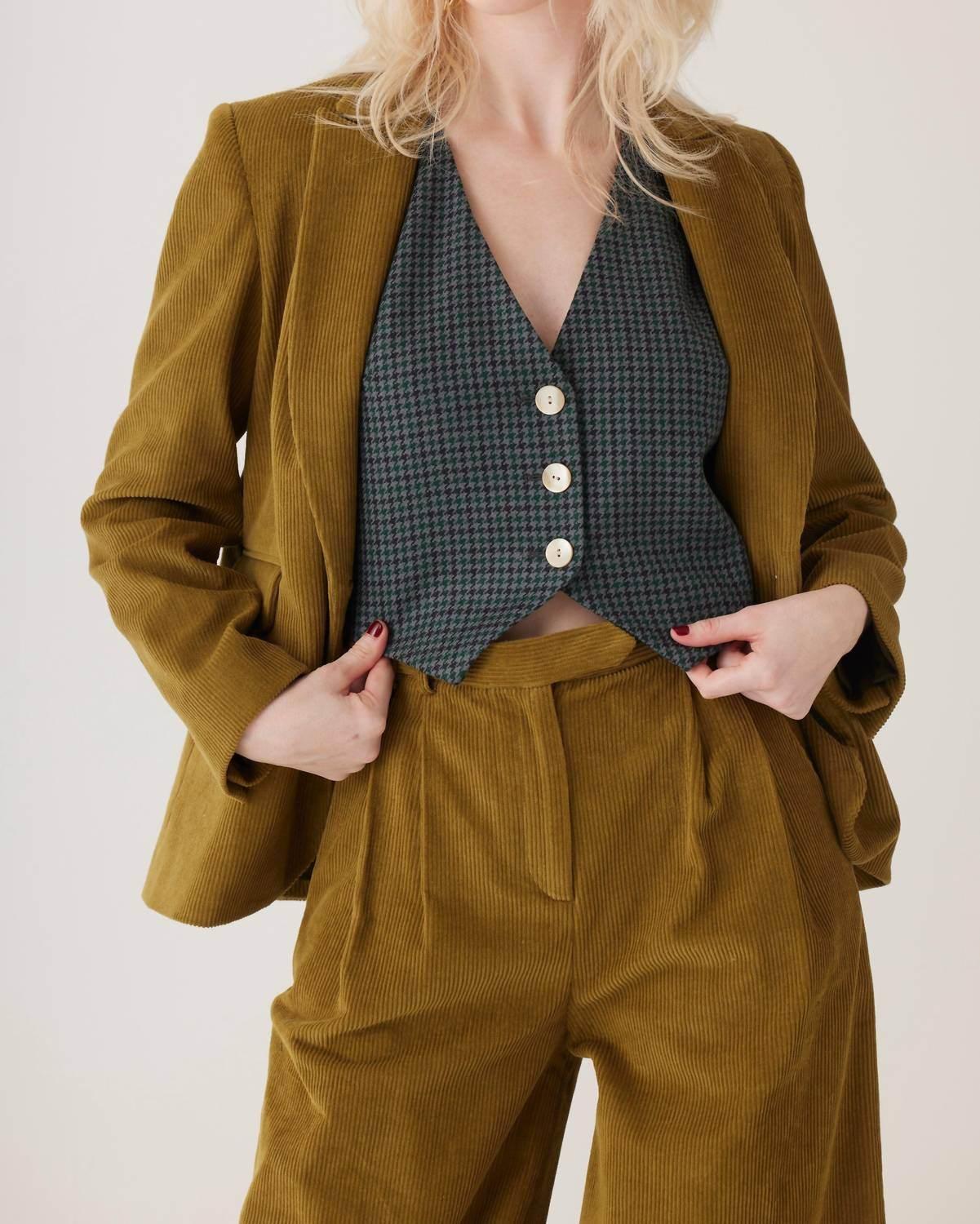 Rose Velvet - Amandine Wide Leg Corduroy Pants - Rack Hunt