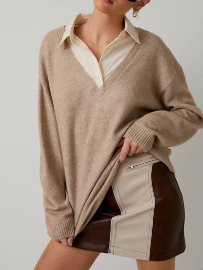 Layered Pull Over Sweater Top