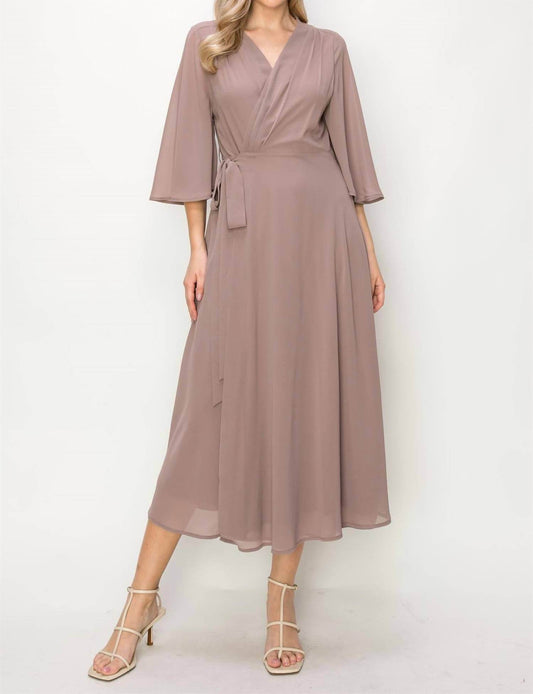 Onetheland - Wrap Knit V Neck Midi Dress - Rack Hunt -
