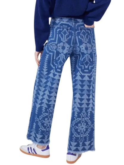 HAYLEY MENZIES - Laser Printed Cropped Wide Leg Jeans - Rack Hunt