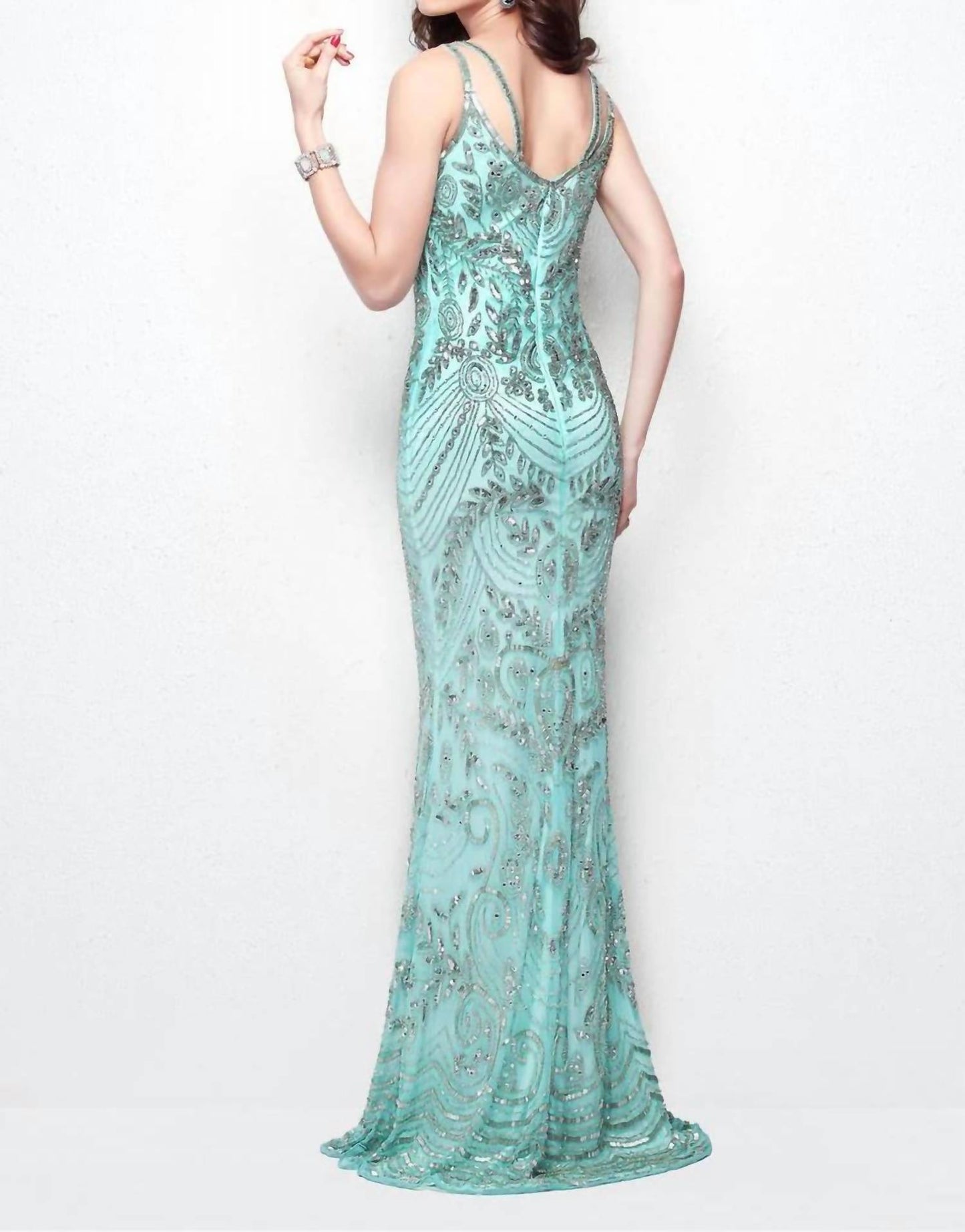 Beaded Long Evening Dress