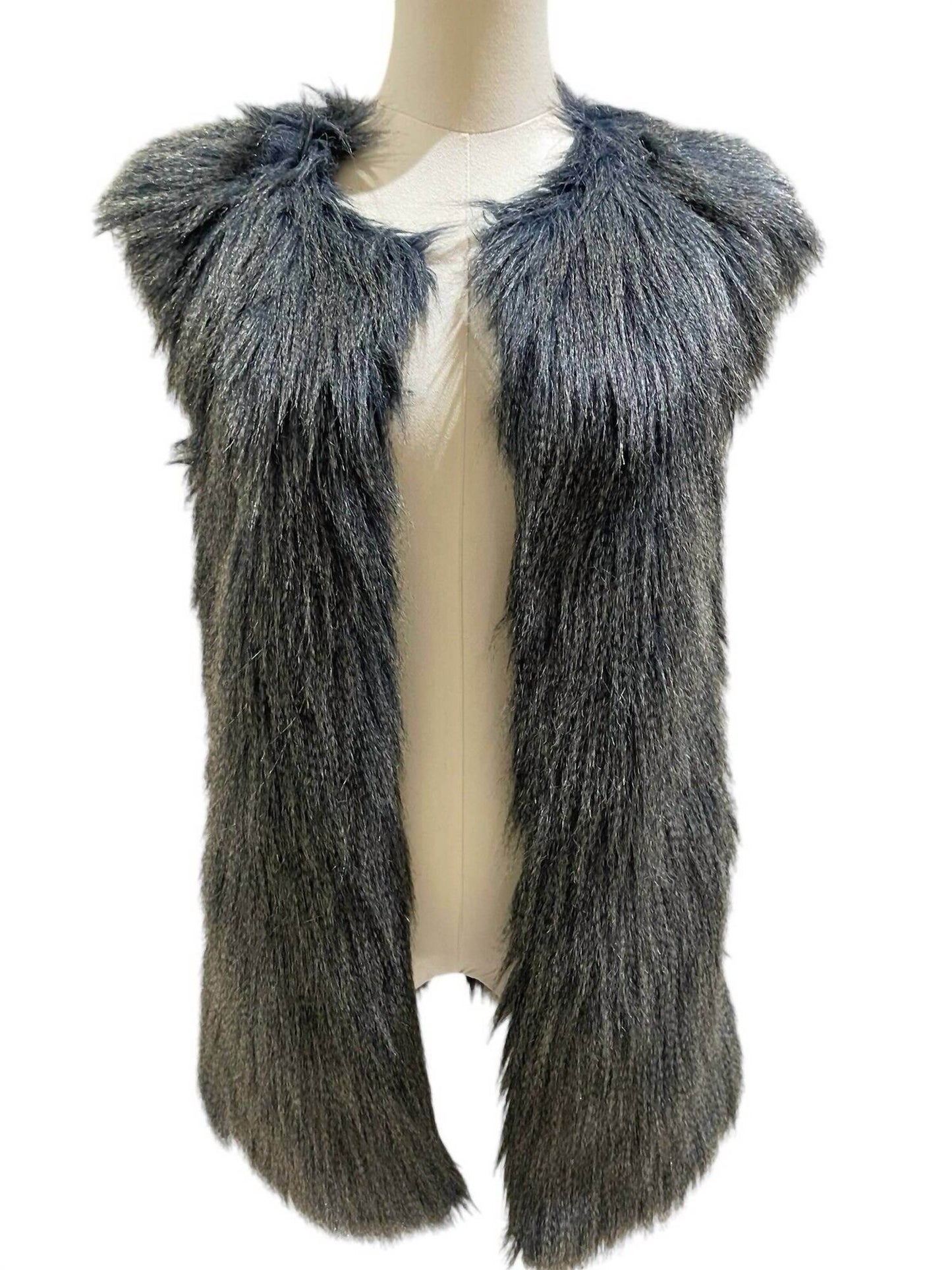 Romeo & Juliet Couture - Women's Shaggy Faux Fur Vest Jacket - Rack Hunt -