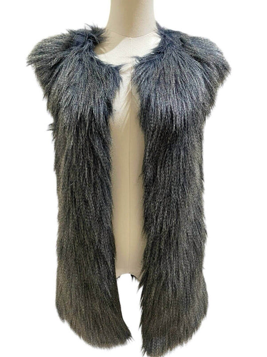 Romeo & Juliet Couture - Women's Shaggy Faux Fur Vest Jacket - Rack Hunt -