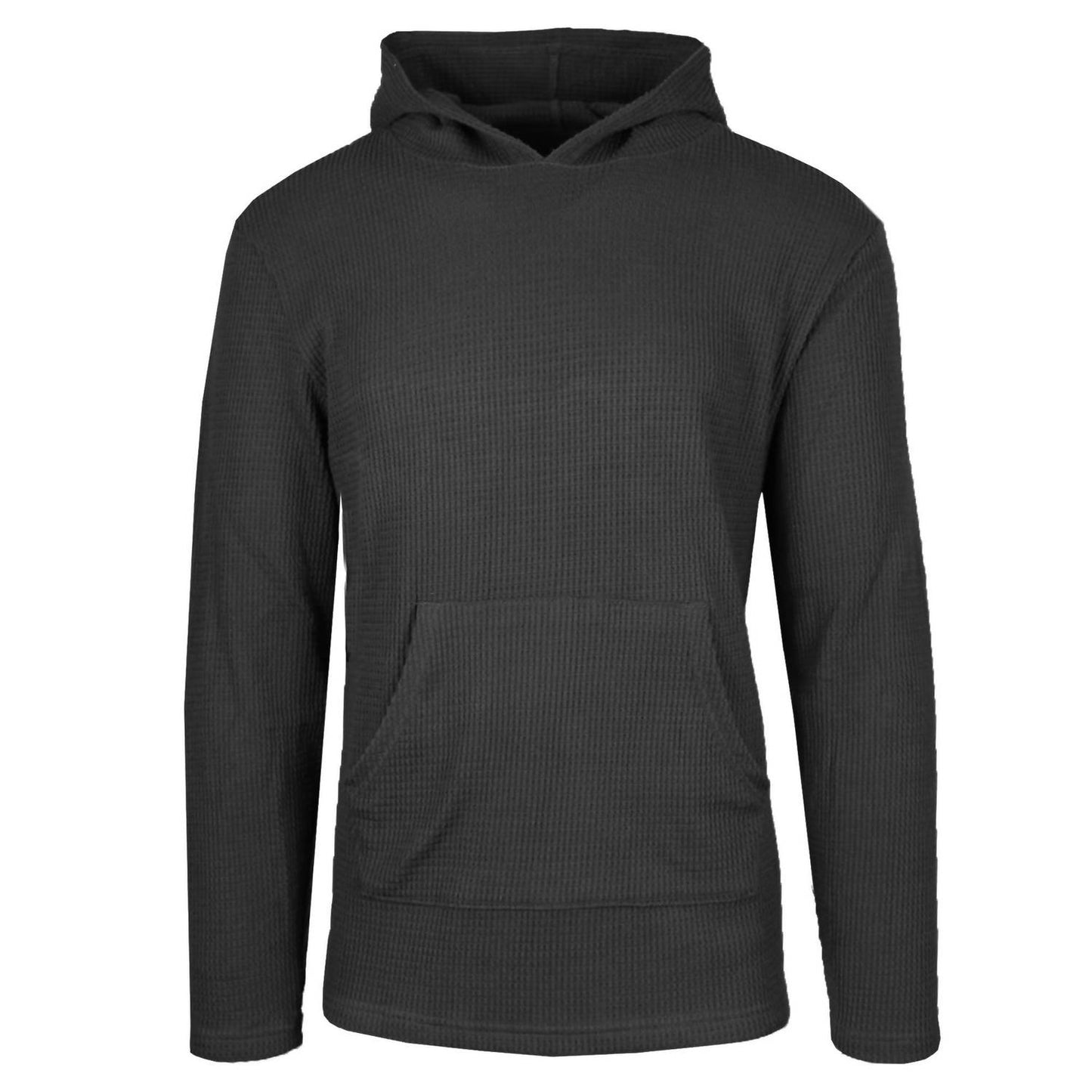 Waffle Knit Thermal Pullover Hoodie