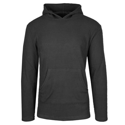 Waffle Knit Thermal Pullover Hoodie