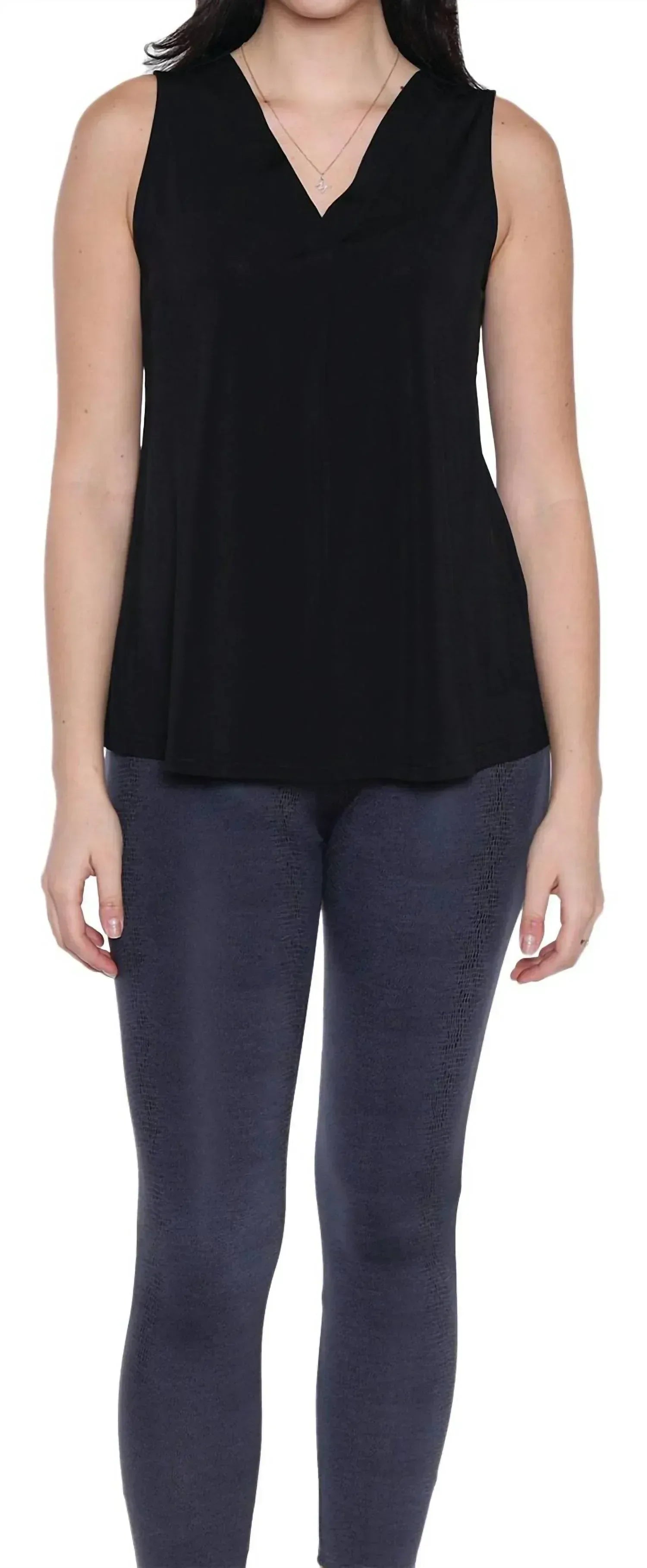 Papa Fashions - Sleeveless V-Neck Loose Fit Top - Rack Hunt