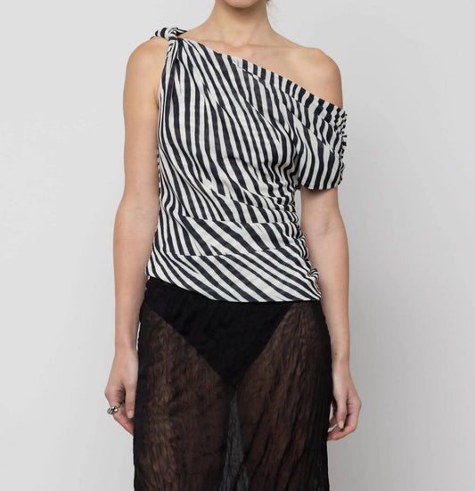 Women's Zebra Asymmetric Twist Printed Top