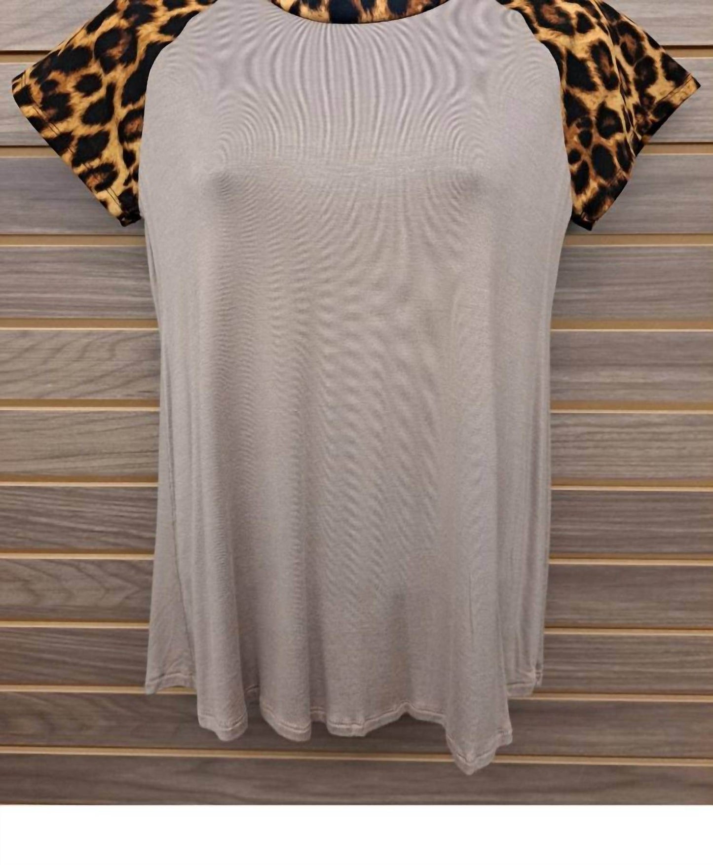 Color Bear - Women's Leopard Sleeve Solid Bodice Tee - Rack Hunt