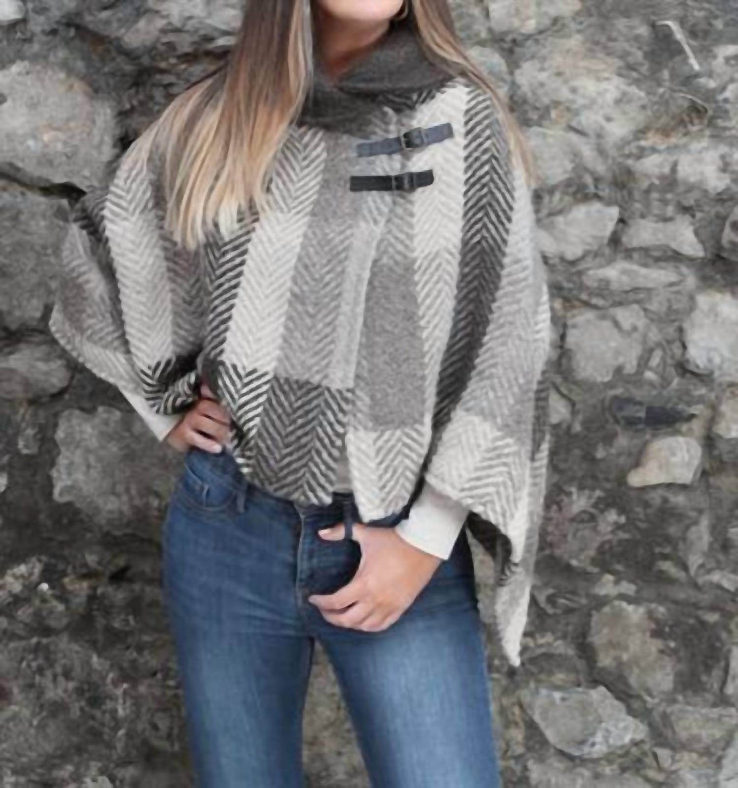 Branigan Weavers - Shawl Collar Poncho – Multi Brown - Rack Hunt -