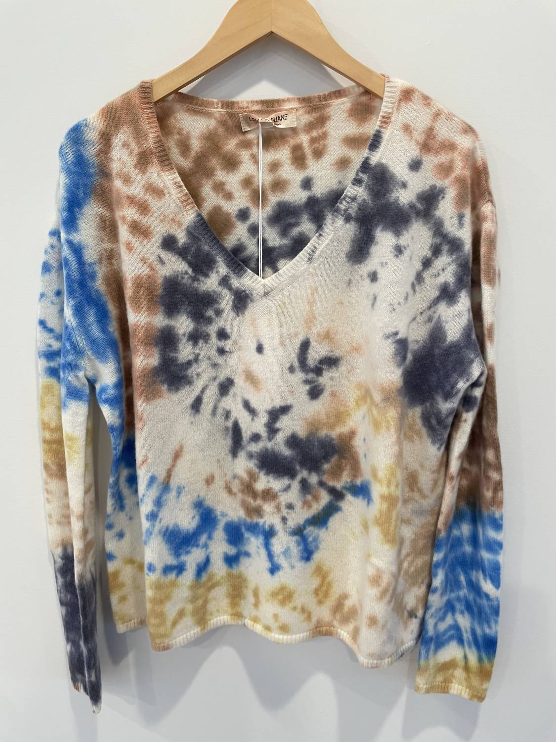 Women's Tie Dye V-neck Sweater