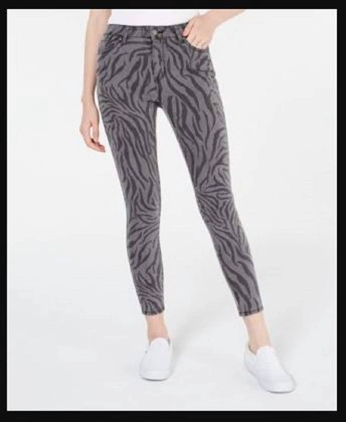 Animal Print Mid Rise Skinny Jeans